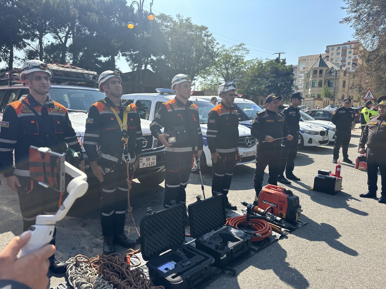 Abşeronda FHN tərəfindən mülki müdafiə məşqi təşkil edilib - FOTOLAR